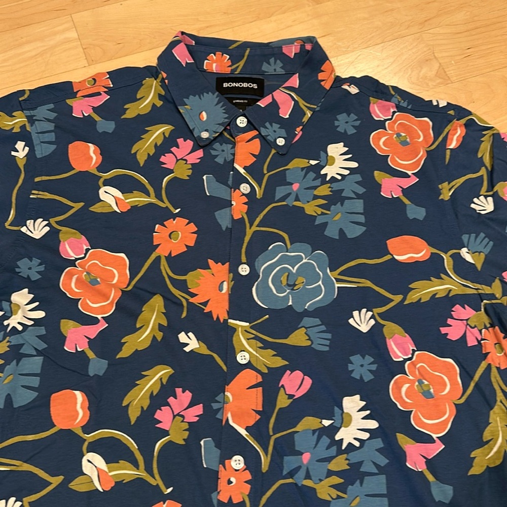 Bonobos Men's Short Sleeve Floral Abstract Print Standard Fit Polo Shirt